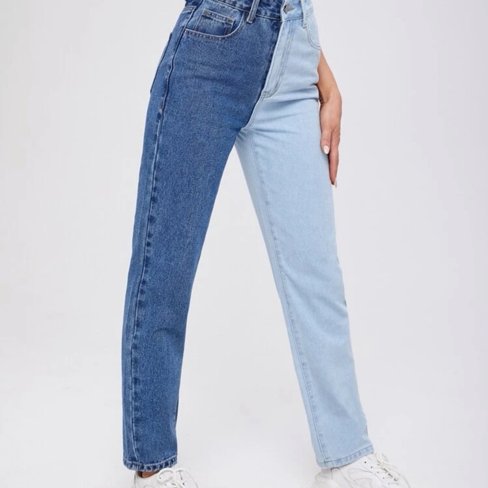 NWOT color blocking jeans
